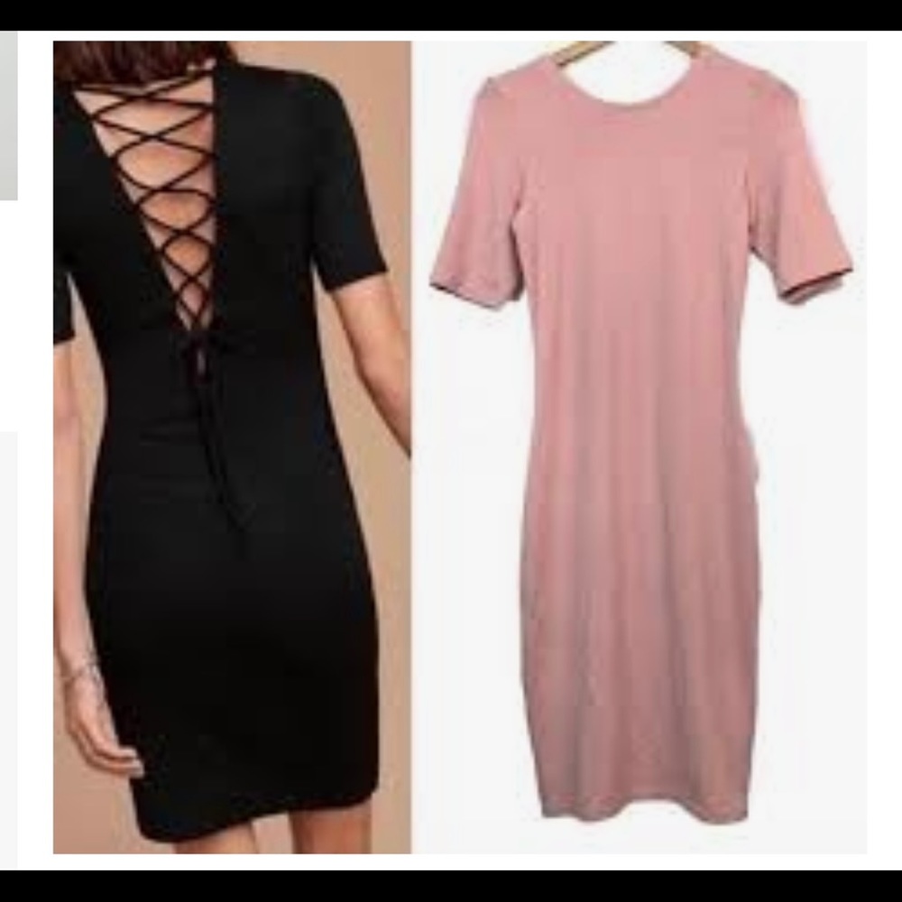 ⭐️3/$50 PINK Aritzia Wilfred Morand dress XS xxs salmon pink bodycon open back